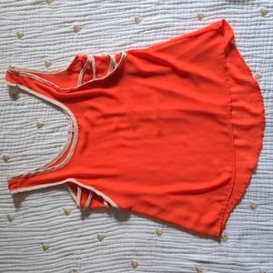 Orange sheer tank top
